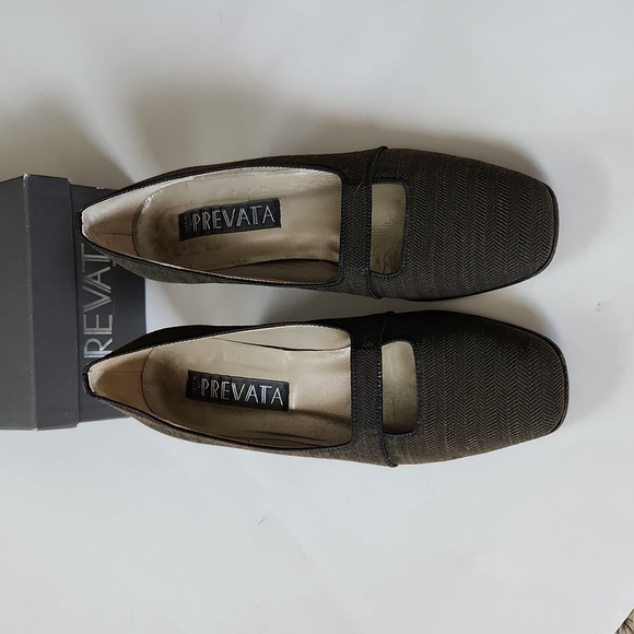 8 Prevata heels, twill Breen brown Made in Italy Italian leather soles pumps - Picture 2 of 10